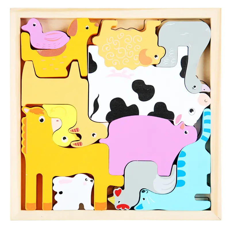 Jeux de puzzle 3D pour enfants Cartoon Animal Baby Hand - Temu Belgium