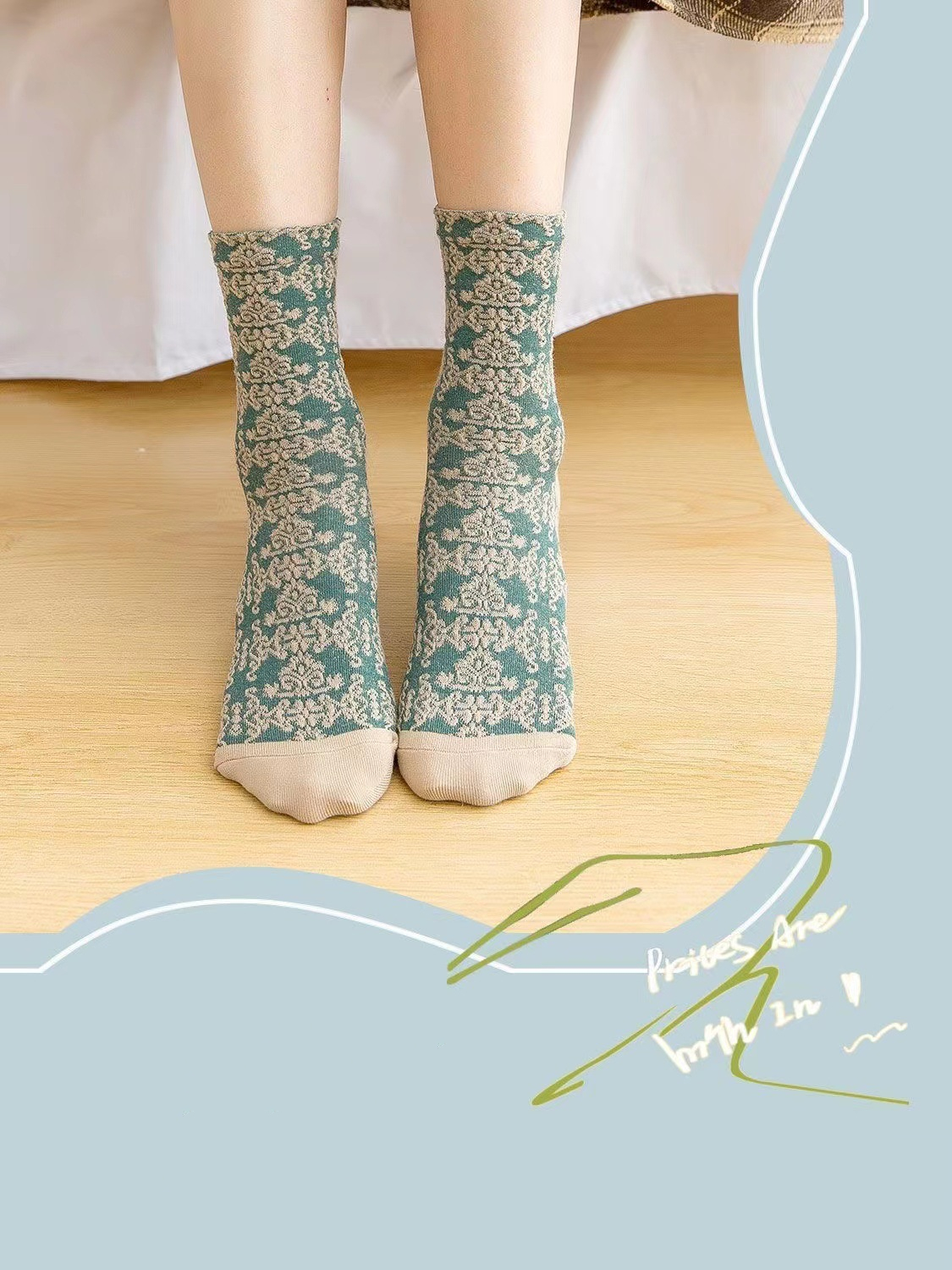 Floral Socks Set Women Cute Flower Geometric 3d Textured Temu 