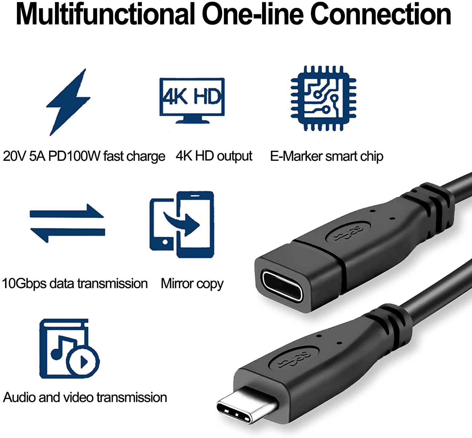 Cavo Di Prolunga Usb 3.1 Tipo C Da Maschio A Femmina Supporto Per Ricarica  E Trasferimento Di Sincronizzazione Compatibile Con Hub Usb C/dell  Xps/macbook/ipad Pro/caricatore Magsafe Ect. - Elettronica - Temu Italy