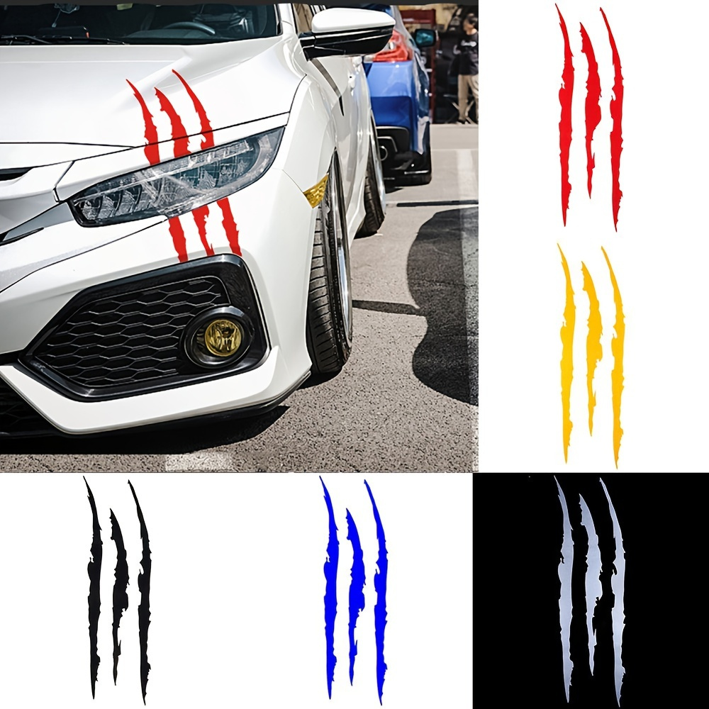 Car Stickers Monster Claw Scratch Stripe Headlight Decal - Temu