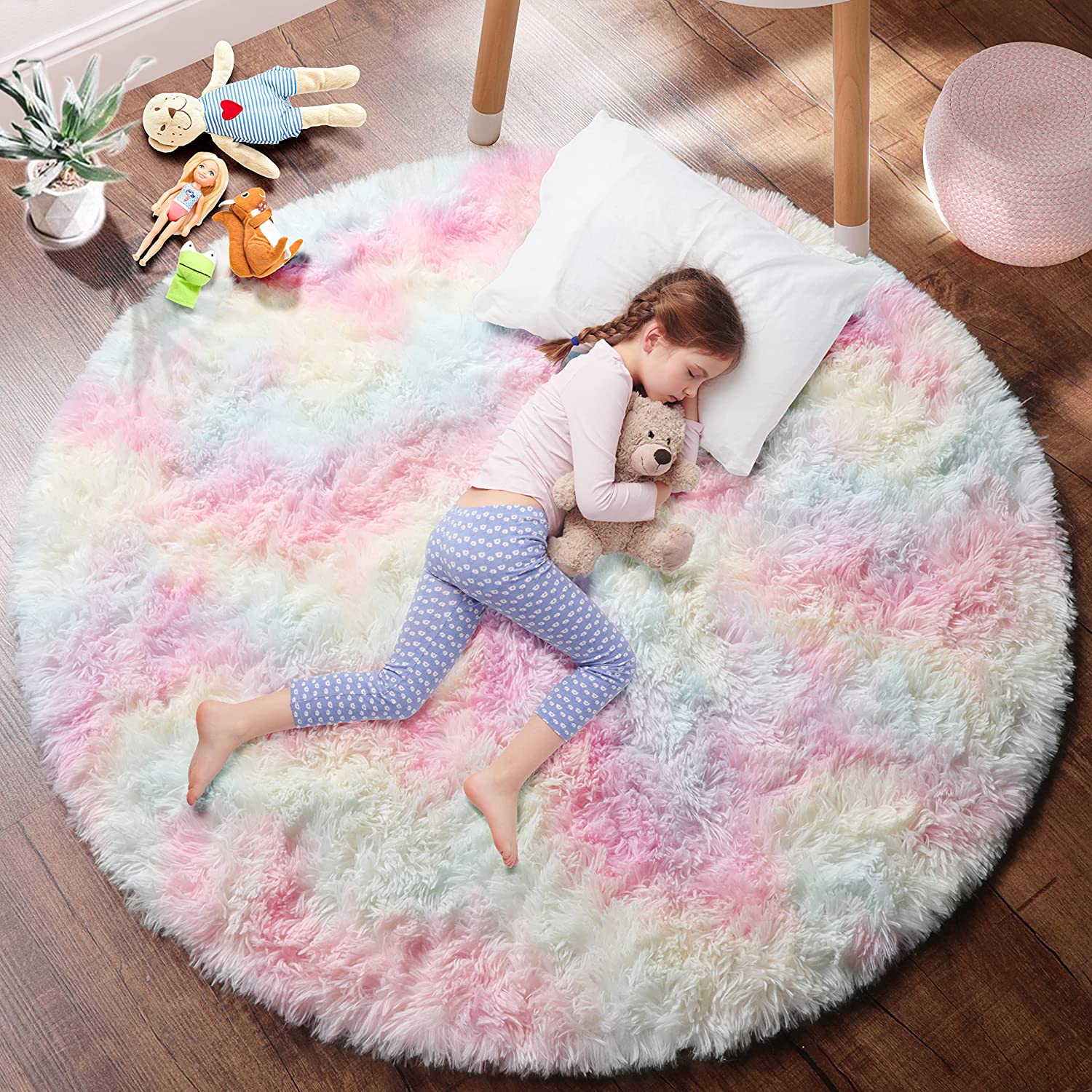Pink Rug Nursery Rugs Girl Round Cozy Plush Round Area Rug Bedroom