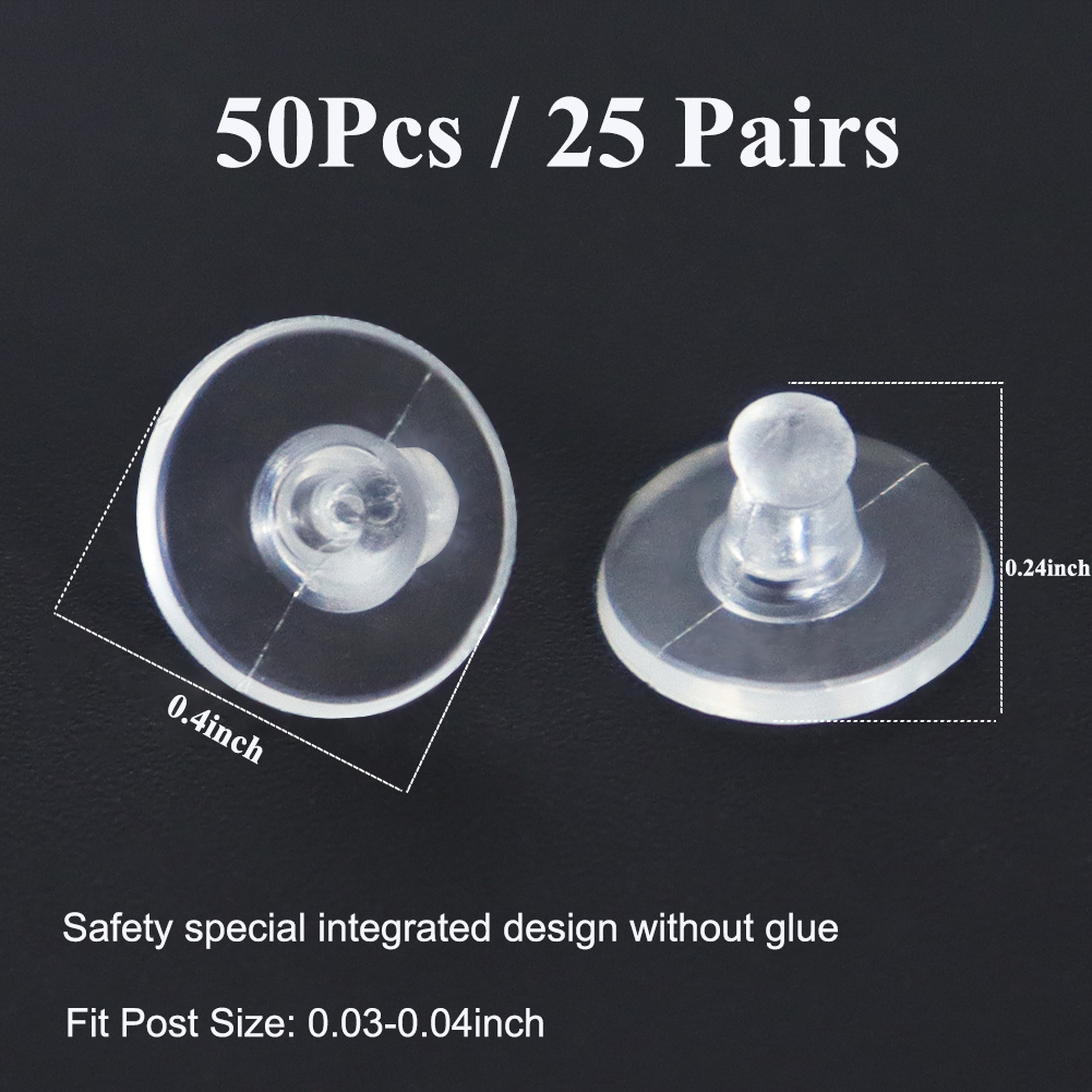 50pcs Earring Backs With Pads, Safety Ear Backing Compatible With