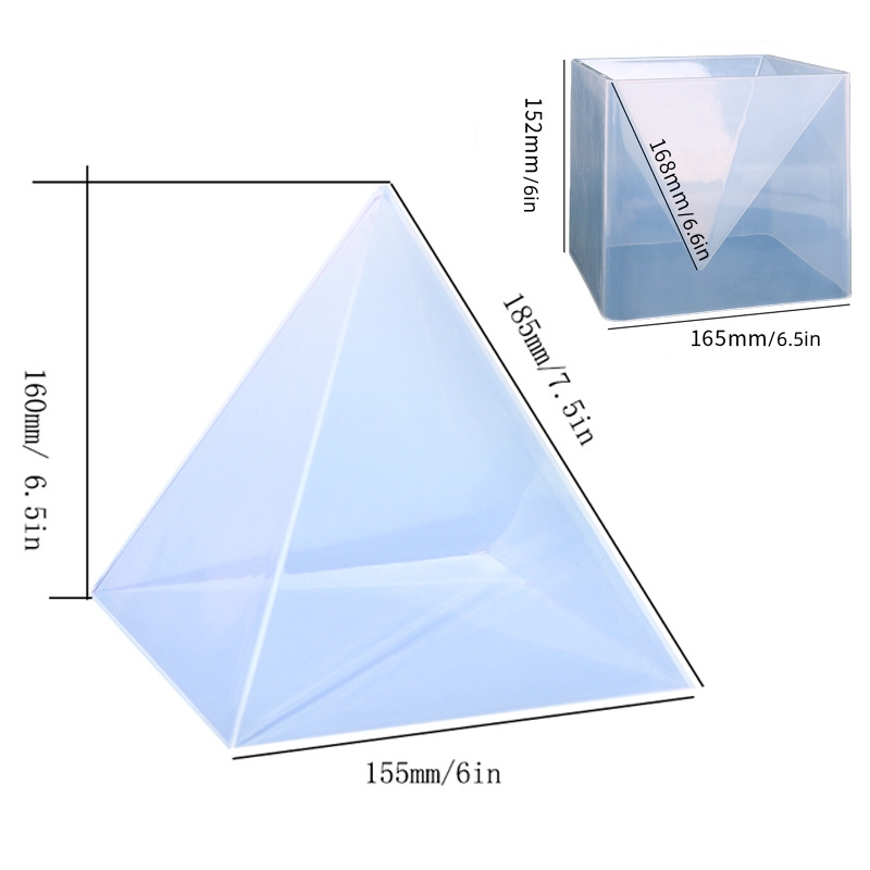 Super Large Clear Silicone Pyramid Molds for Resin, 6'' Inner Pyramid  Silicone Molds 1pcs Plastic Frame Resin Craft for Jewelry/décor 