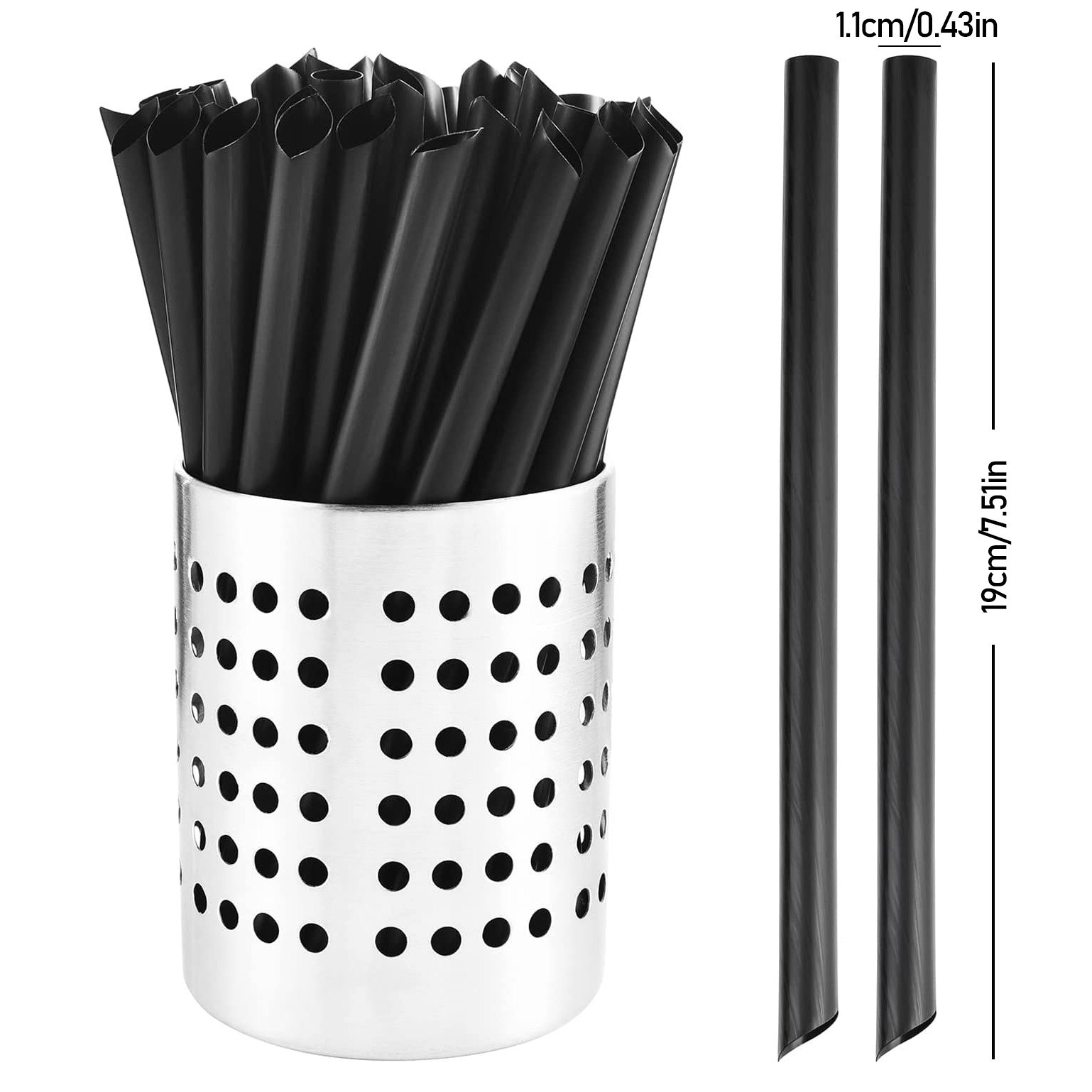 100pcs Black Plastic Boba Straws, Extra Wide Disposable Smoothie Straws For Bubble Tea, Popping
