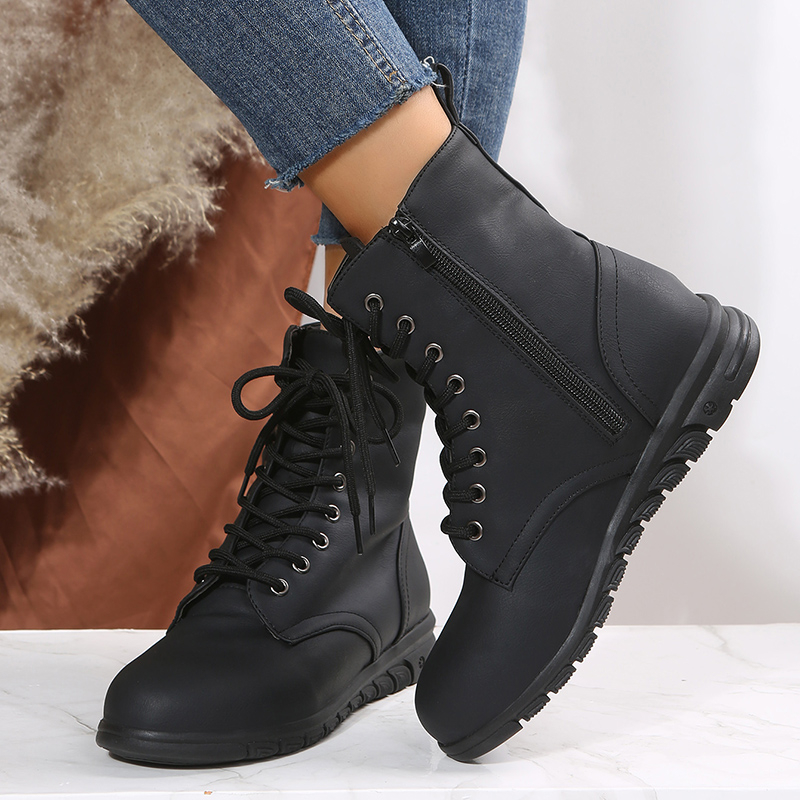 Botas Planas Con Cierre Lateral Y Hebilla De Moda Para Mujer Que Combinan  Bien Con Cualquier Cosa, Mode de Mujer