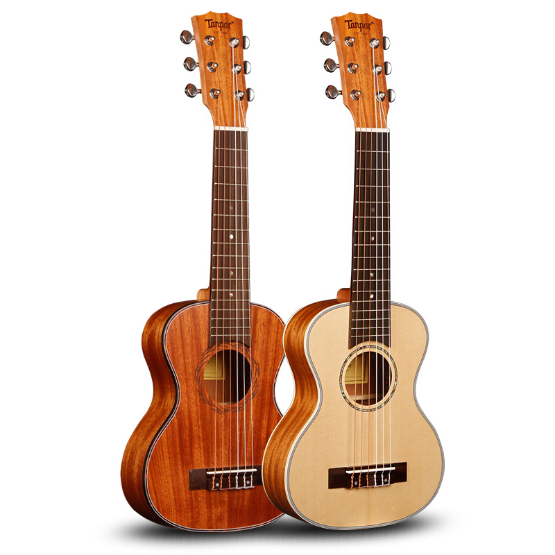 Guitarlele Ukulele Mahogany Wood 6 Nylon Strings Small Temu Australia