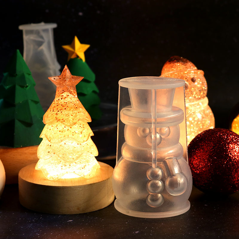 Christmas Tree Aromatherapy Candle Silicone Mold Christmas Diy Diffused  Aromatherapy Handmade Soap Ice Cube Mold-christmas Tree / Snow Man 