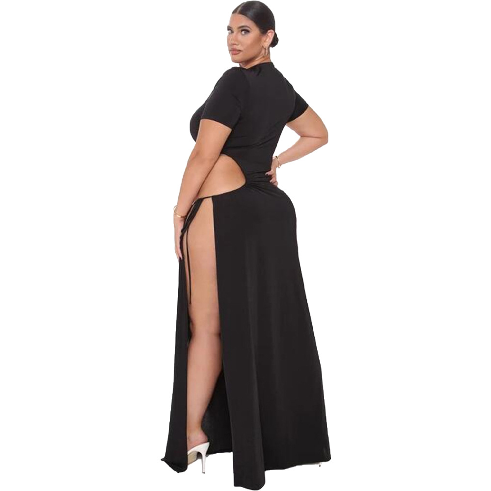 PATLOLLAV Plus Size Maxi Dress for Women Sexy Buttons Side Slit