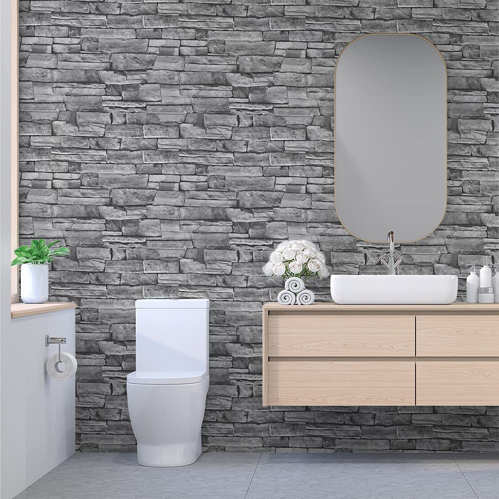 Transform Your Home With Dark Gray Brick Contact Paper Selfadhesive