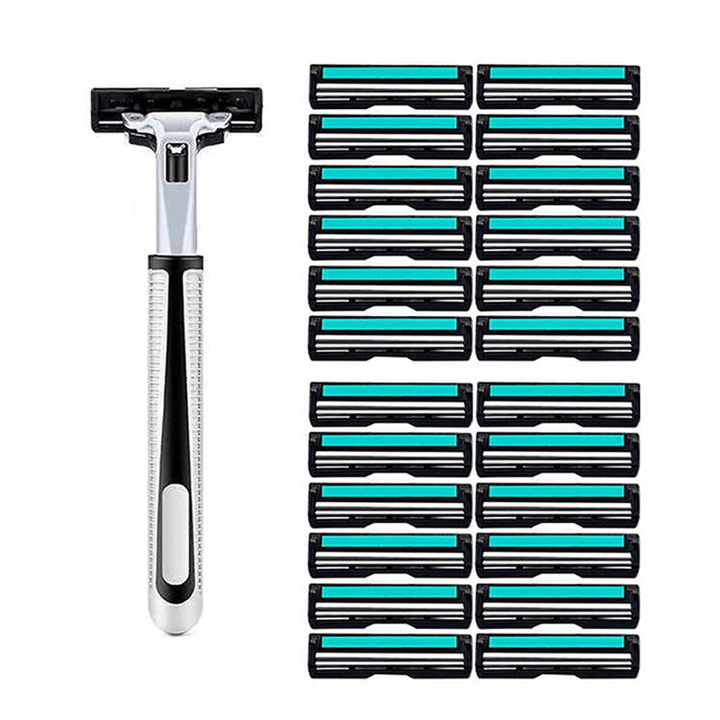 

Retro Wet Shaving Razor Set With 24 Blades And Skin Guard - Classic Razor For Men And Women - Replacement Blades Included