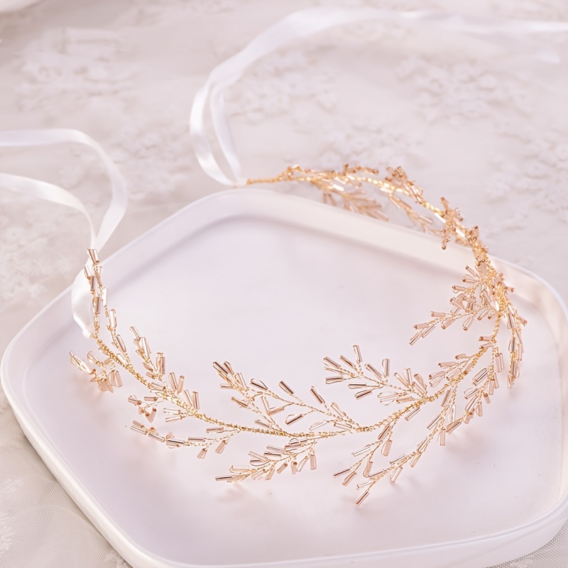 Haarband Mit Kristall-Strass In Roségold – Handgefertigtes Braut-Haarteil Mit Floralem Design Für Hochzeit, Party & Fotoshooting