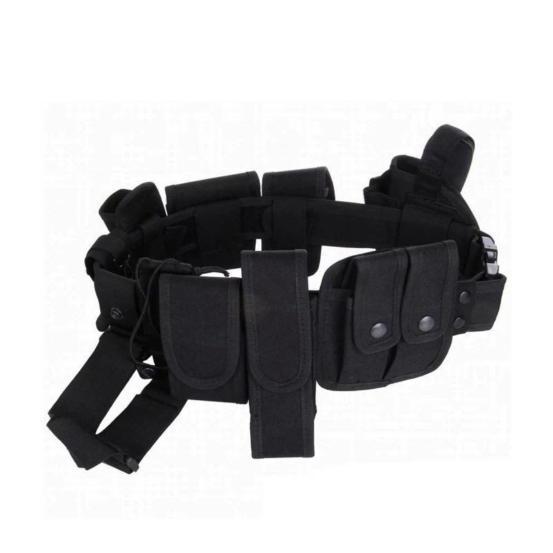 New Police Guard Tactical Belt Buckles With 9 Pouches Utility