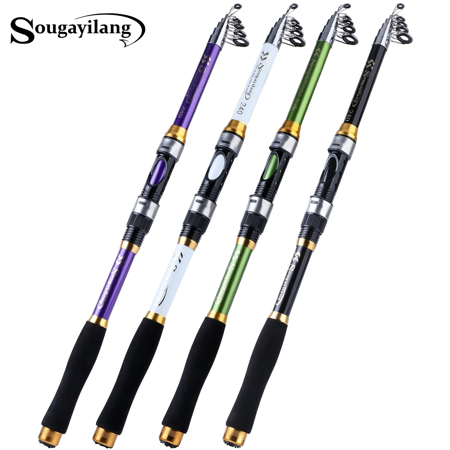

Sougayilang Telescopic Fishing Rod: Portable & Compact Design For Saltwater Fishing On The Go!