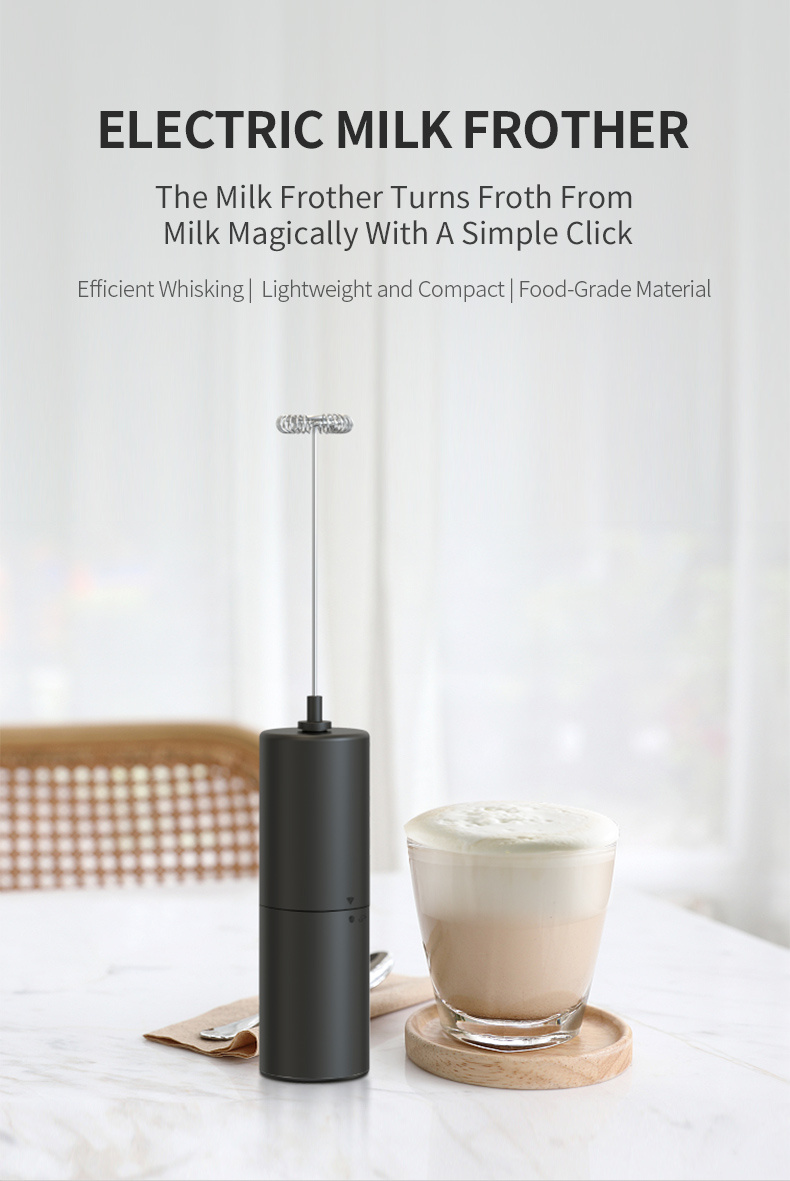 1pc Electric Milk Frother Handheld Battery Powered Foam Maker