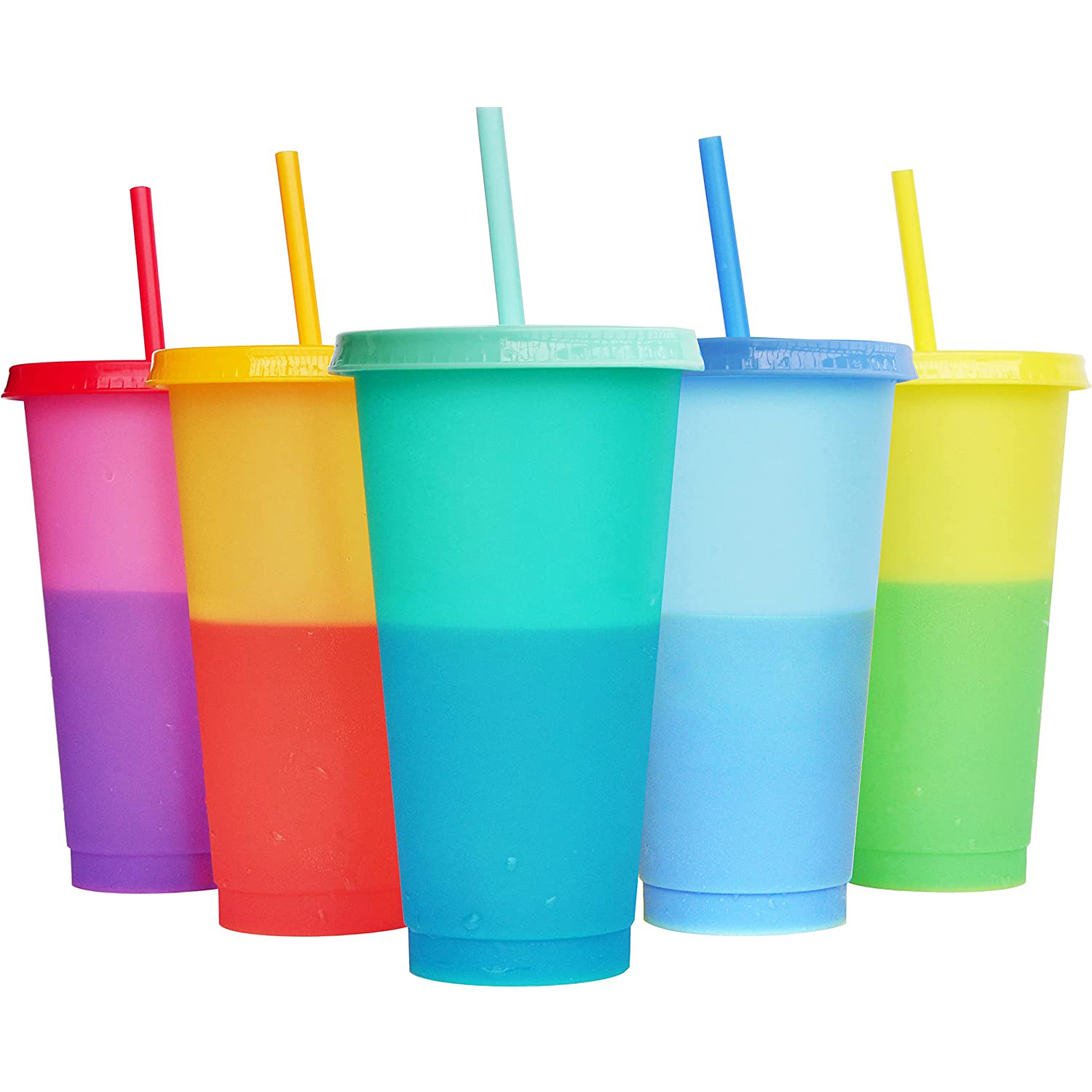 Reusable Cold Cups Plastic Tumbler With Lid Multi Color Christmas Straw Cup  Festive Reusable PP Solid