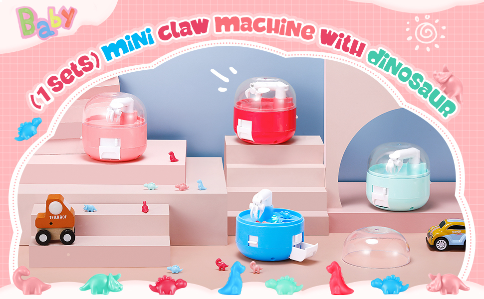 HASTHIP Mini Claw Machine for Kids, Dinosaur Toys Claw Machine