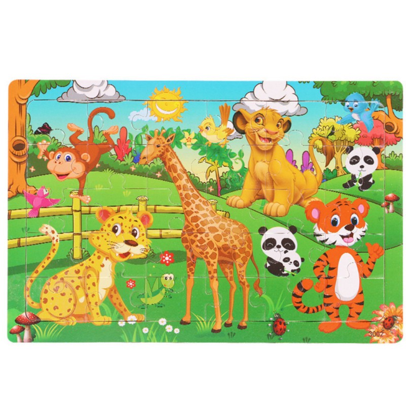 Puzzles for Kids Ages 3-5, 9 Pack Wooden Jigsaw Puzzles for Toddlers Ages  3-5 16 Pieces Preschool Educational Learning Toys Set Animals Puzzles for 3