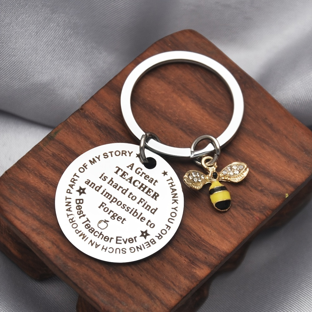 1pc, Bee Keychain Gifts for Colleagues Coworker Teacher Appreciation Teacher Gifts Thank You Gifts for Women Teacher's Day Thanksgiving Gifts,Temu