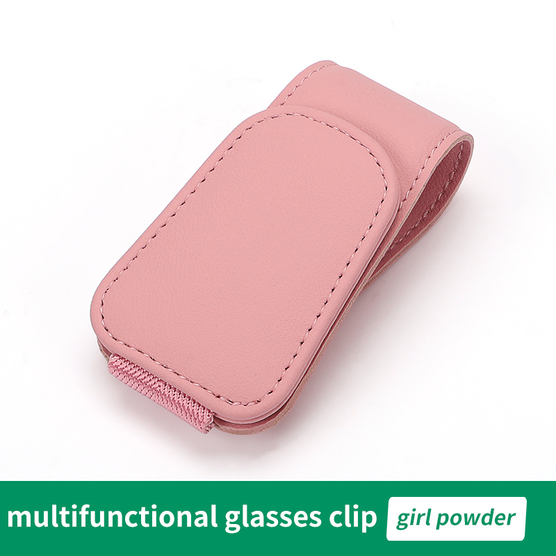Zreal Pink Sunglass Holder for Car, Magnetic Sunglass Clip for Car Visor,  Premium PU Leather Car Sunglass Holder (Pink)