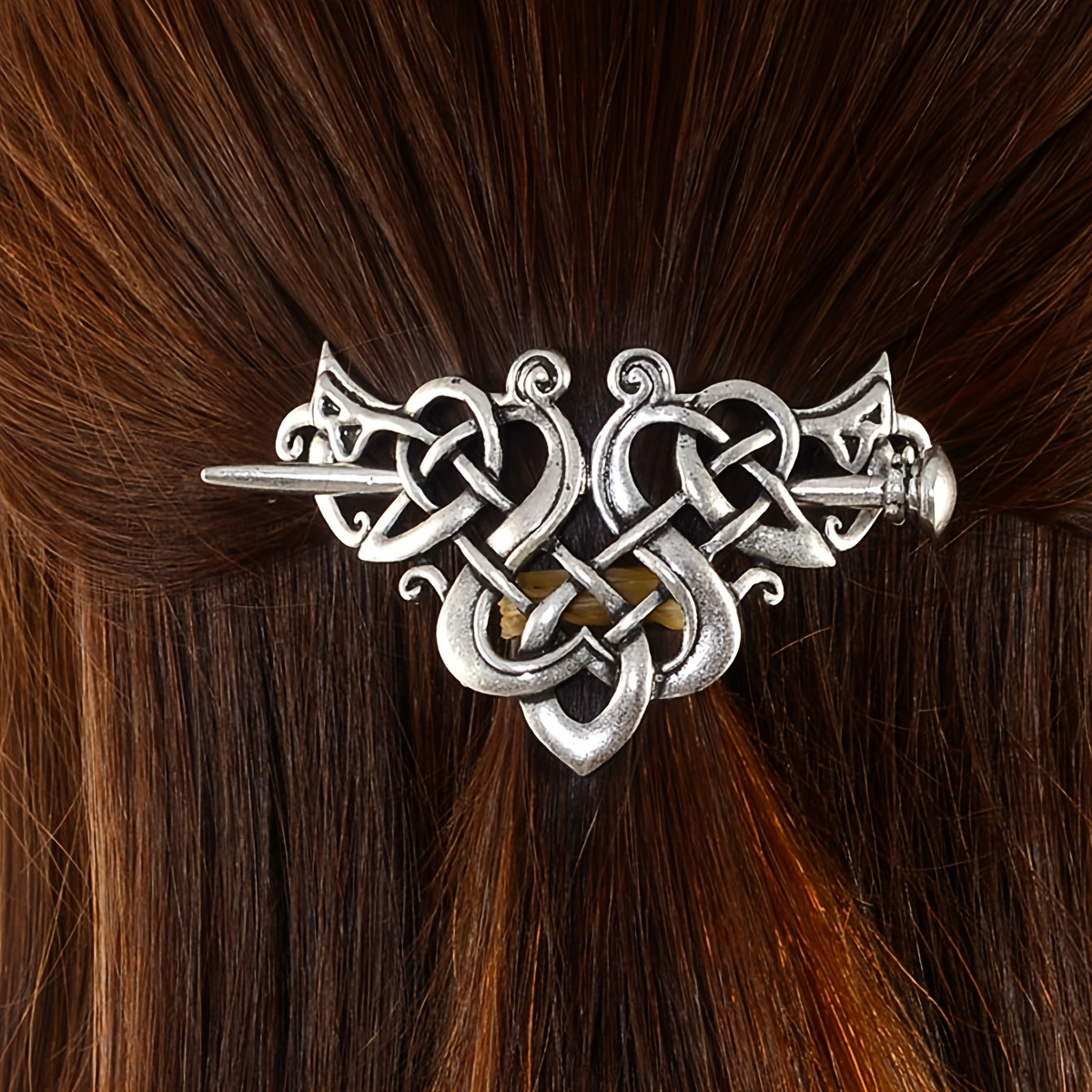 1pc Viking Celtic Crown HairPins Clip Viking Hair Accessories Barrettes Silvery Clips For Long Hair Jewelry Braids Hair Clip