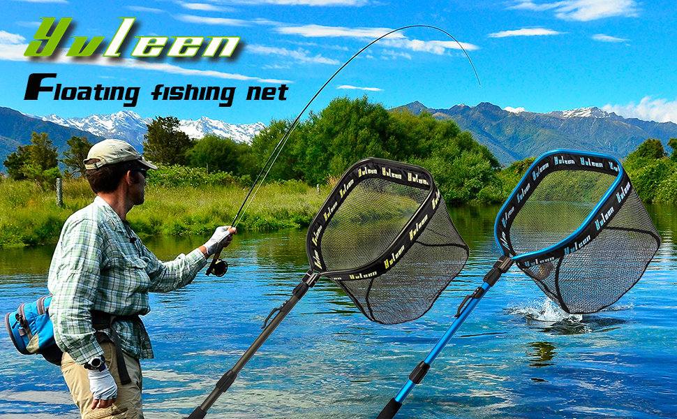 YVLEEN Kids Fishing Net for Lakes - Minnow Nets for Kids - Aluminum  Collapsible Telescopic Fishing Pole Handle and Nylon Mesh Small Fishing net  