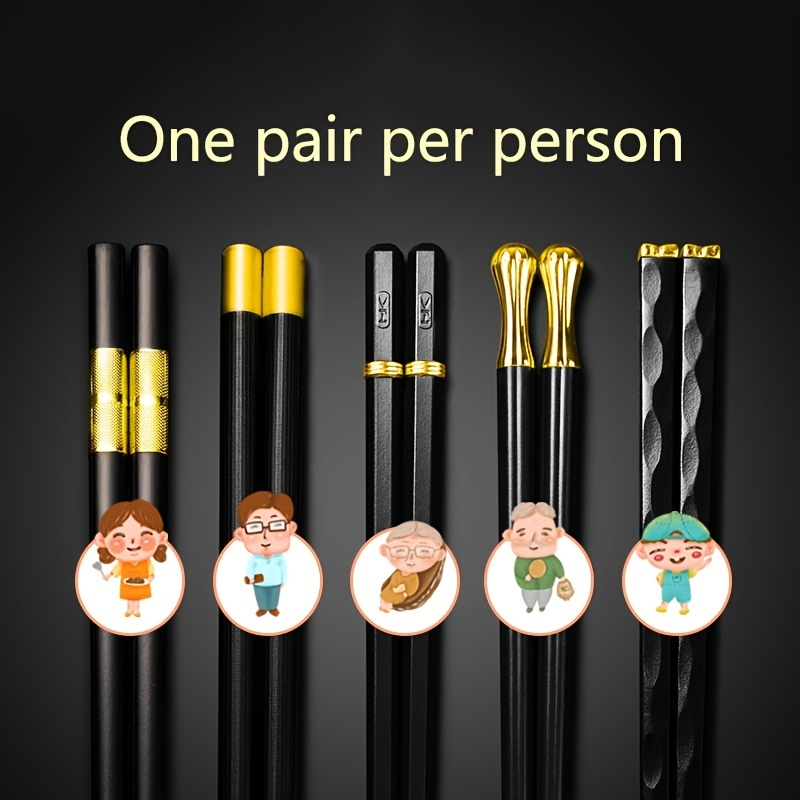 

5 Pairs Reusable Chopsticks For Home And Restaurants - Durable And Comfortable