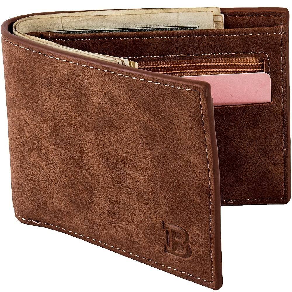 

High Quality Fashion Mini Men's Luxury Business Wallet Card Holder Man Purse Coin Bag Zipper Gift For Men