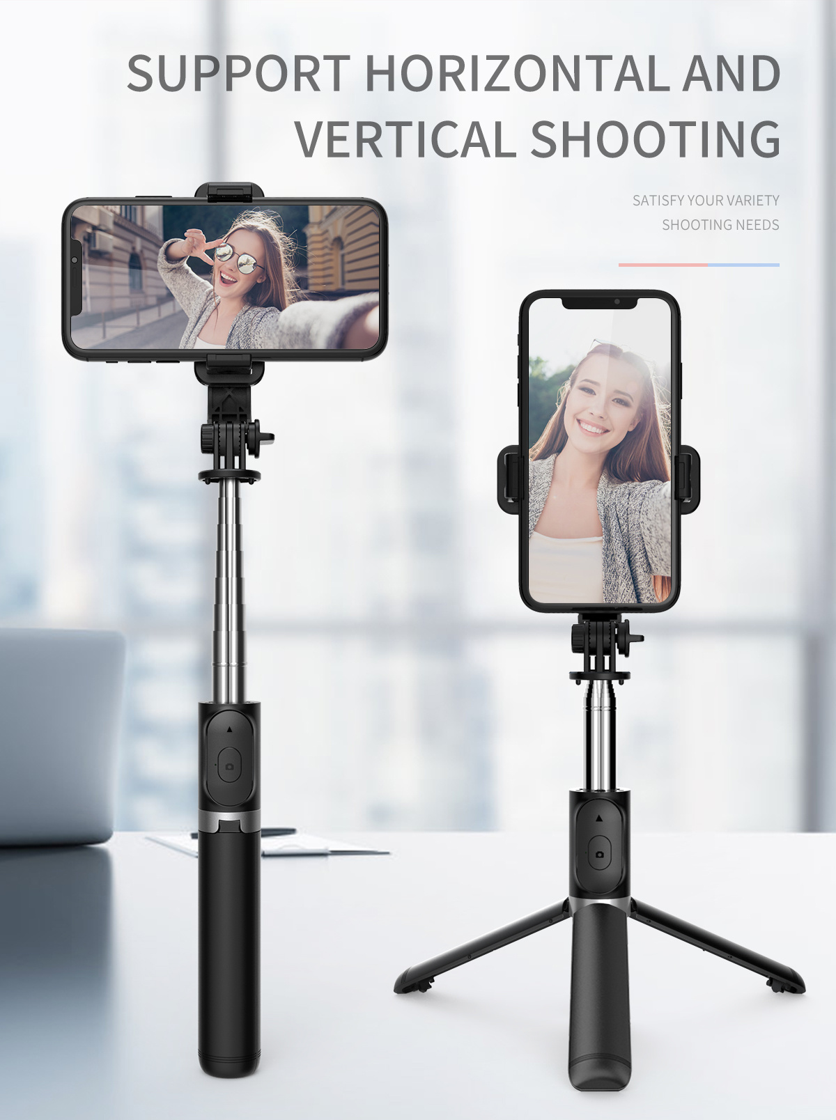 TONEOF Palo selfie de 60 pulgadas con control remoto inalámbrico integrado,  portátil, ligero, trípode expandible para teléfono de 4 a 7 pulgadas