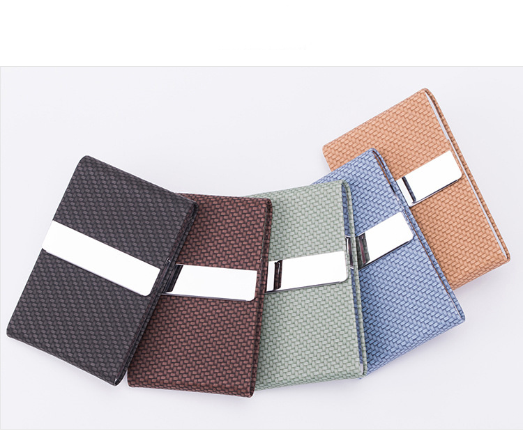 Unisex Plaid PU Leather Card Holders