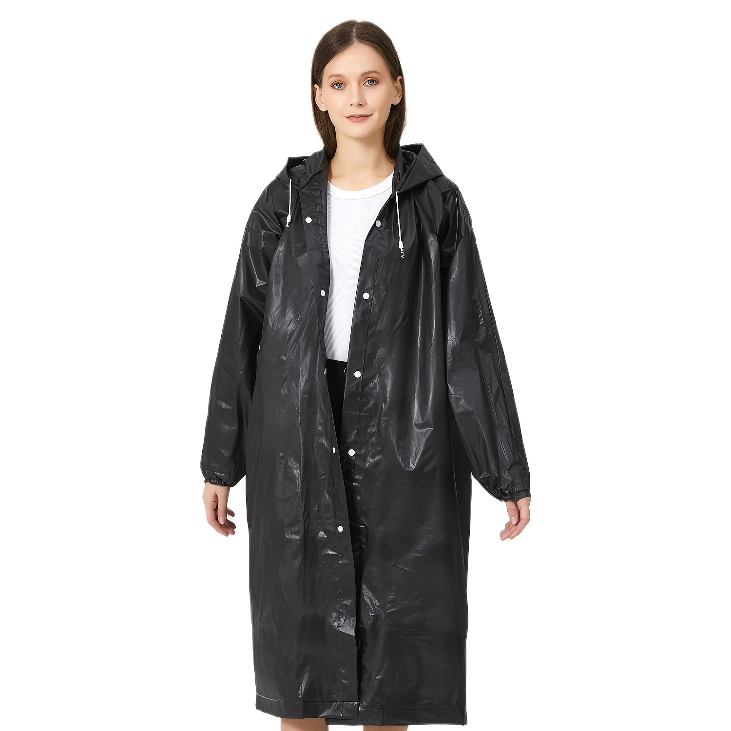 Vinyl raincoat with discount hood