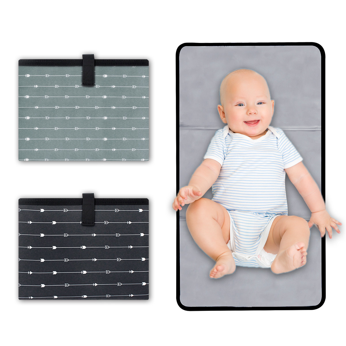  Bab - Funda para cambiador y cambiador portátil, fundas de  felpa ultra suaves con lunares minky, paquete de 2 y cambiadores portátiles  de viaje, impermeables, para bebé, 1 paquete : Bebés