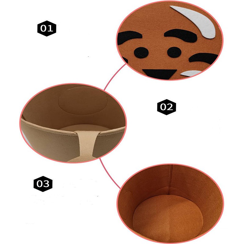 13 8 14 6in 35 37cm cartoon felt storage bucket   childrens toys clothes infant storage details 3