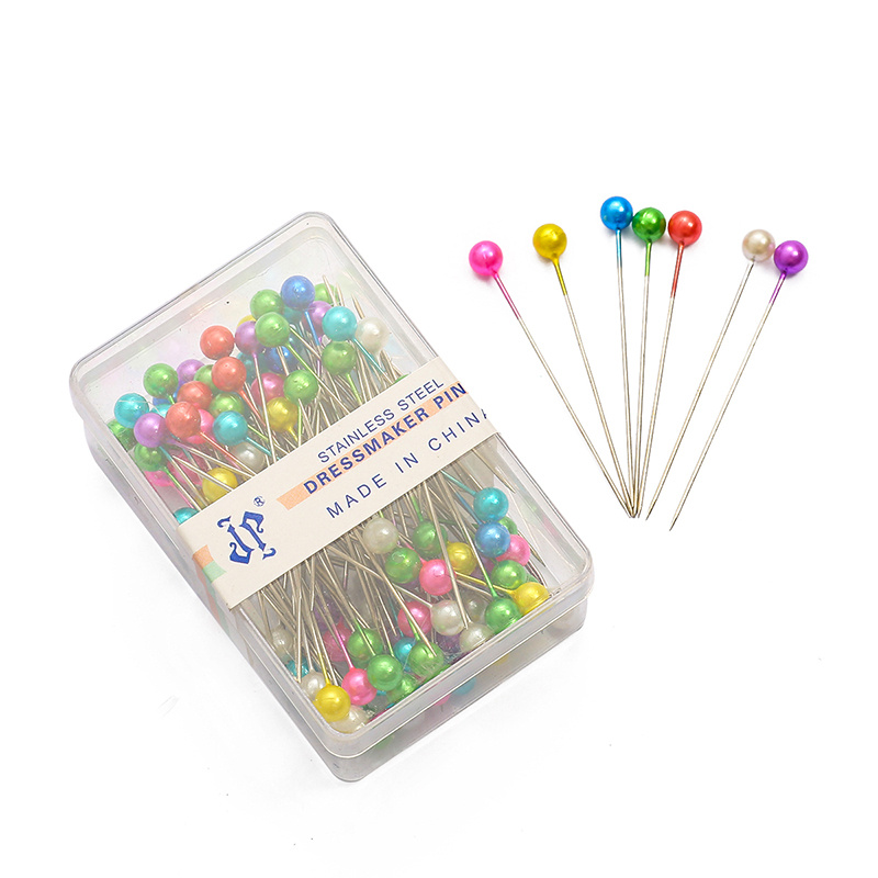 1800 Pcs Multicolor Sewing Pins for Fabric, Pearlized Ball Head
