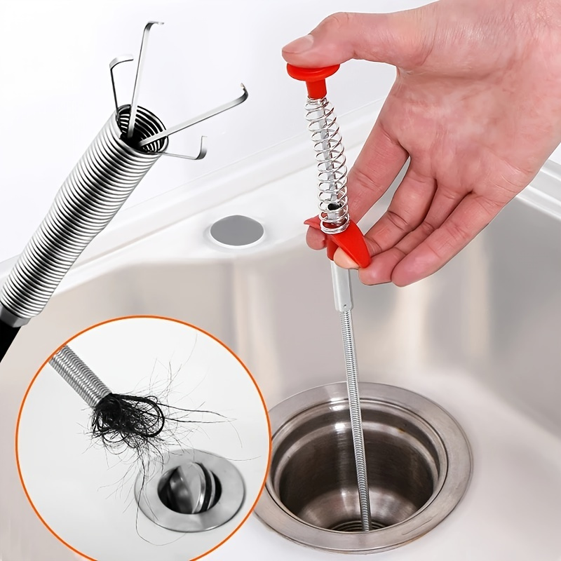 160cm Sink Drain Snake Spring Tube Unblock Tool Bathroom Sewer Dredge Anti  Clogging Unblocker Kitchen Sink Cleaning Hook Tools