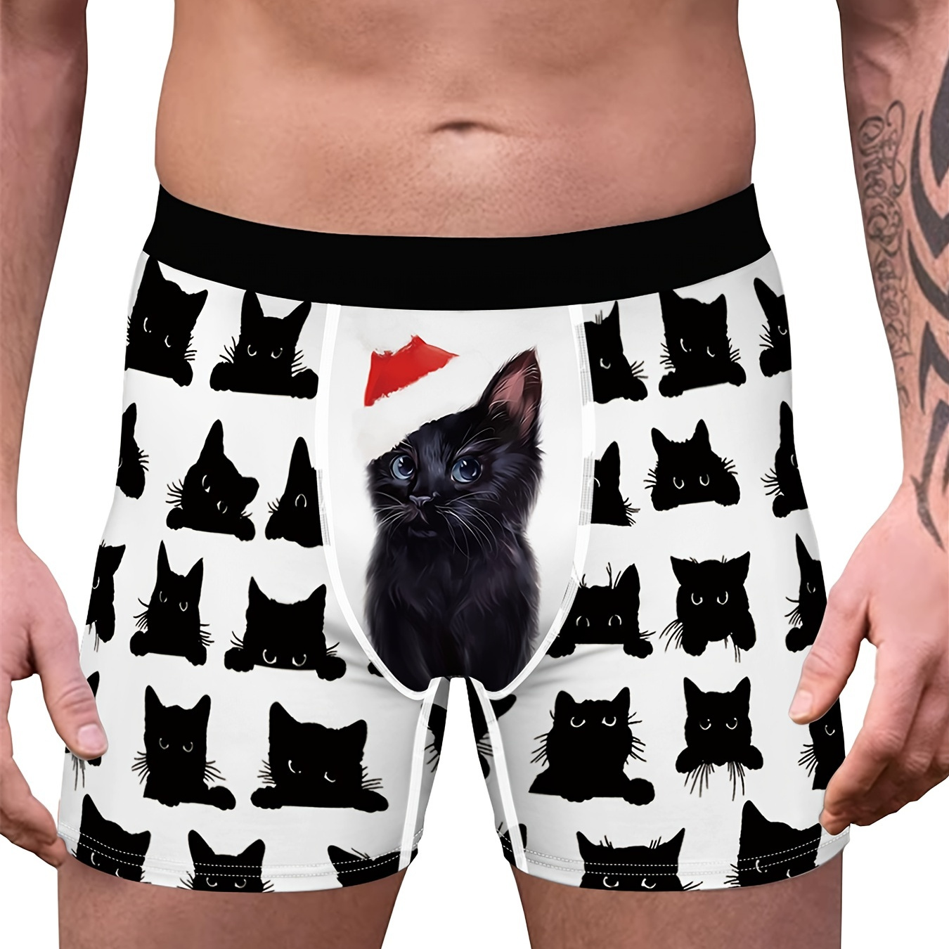 1pc Men's 3d Cats Print Breathable Comfortable Quick Drying Boxer