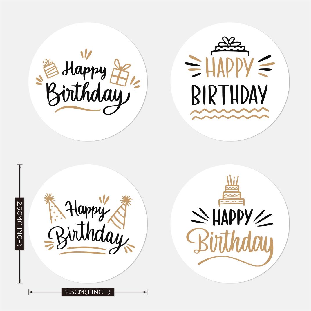 1 inch Mini Size Happy Birthday Stickers Roll for Kids Adults Birthday Party 500 Pcs Round Happy Birthday Labels for Birthday Party Gift Newborn