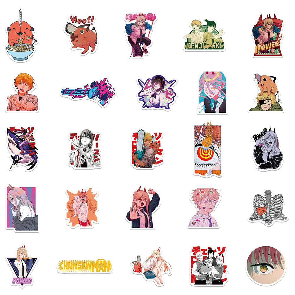 Anime Chainsaw Man Series Doodle Waterproof Stickers Diy Creative Toys -  Temu