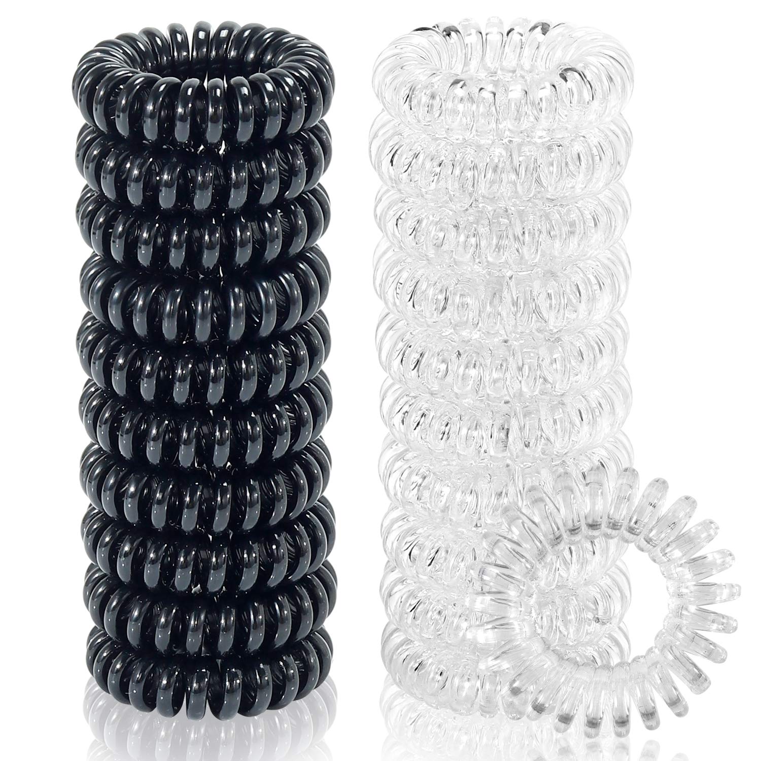 Elastic Plastic Coil Hair Ties Set For Women Coil Spiral Ties For