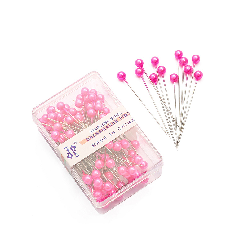 1 Box (90Pcs) Sewing Pins Straight Pins Head pins White Round Pearl Head  Dressmaking Dressmaker Quilting Pins for Crafts Sewing Decorations