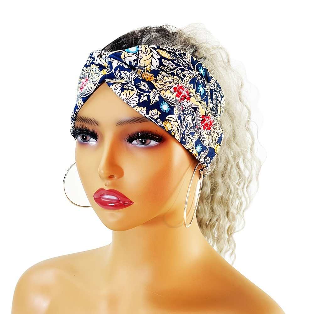 Headband women wide beach turban casual headband stretchy soft fabric  headband