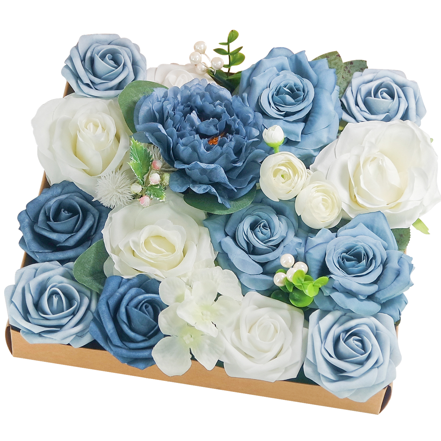 Lavender Purple Roses Artificial Flowers Combo Box Silk Fake - Temu