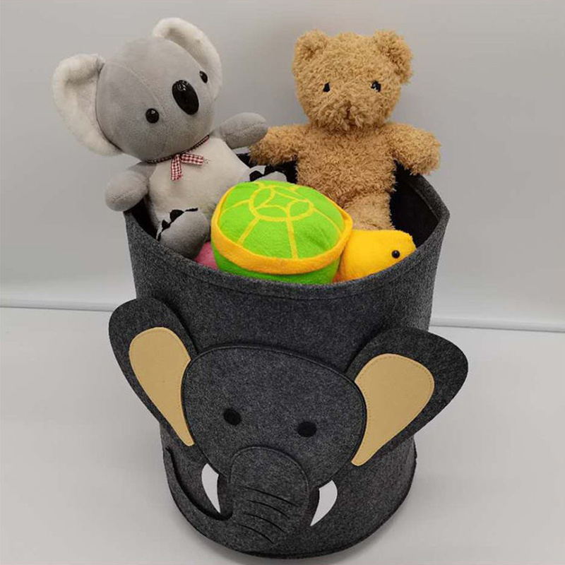 13 8 14 6in 35 37cm cartoon felt storage bucket   childrens toys clothes infant storage details 2