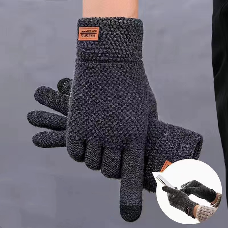 Mens Wool Gloves Touch Screen Knit Lining Ideal Choice For Gifts - Jewelry  & Accessories - Temu