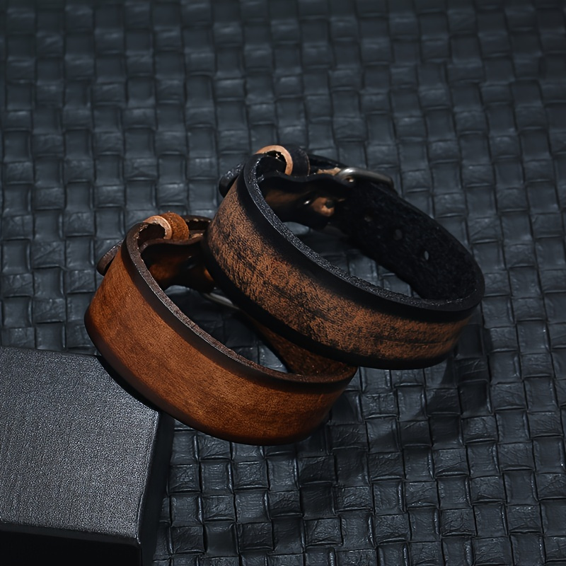 

Retro Leather Bracelet Mens Cuff Bracelet Jewelry Gift