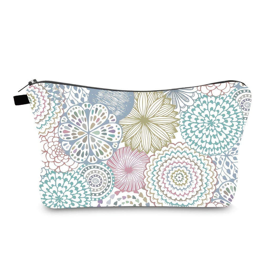 

Stylish Floral Pattern Travel Makeup Bag - Perfect For Cosmetics, Pens, And Pencils - Portable And Convenient - Ideal Gift For Travelers - Mother's Day Gifts
