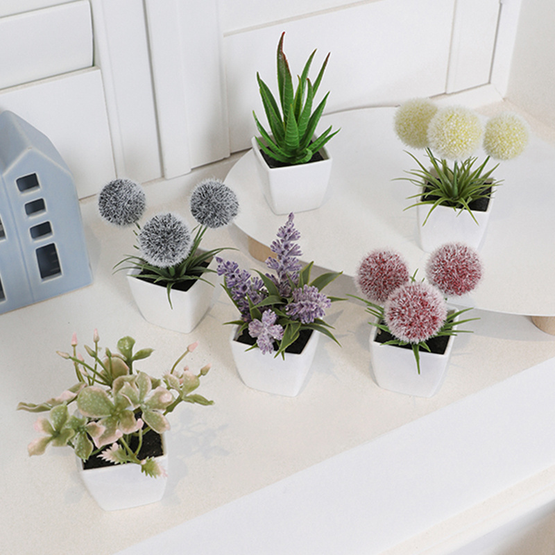 6pcs Artificial Plants Indoor Fake Flowers with Pot, Small Artificial  Plants for Home Decor Indoor, Mini Artificial Flowers for Home, Window