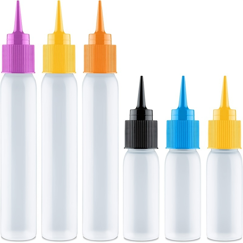 

6pcs Set Easy Squeeze Applicator Bottles - Random Color, Convenient And Easy To Use