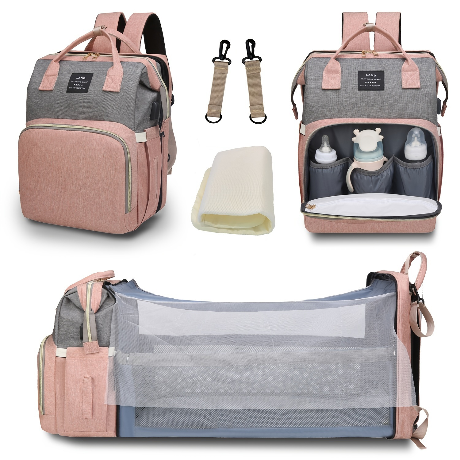 Tureclos Baby Waterproof Nappy Bag Baby Dual Zipper Reusable Diaper Bag Wet Bag Nappy Bag Organiser Bag Changing Bag, Infant Unisex, Size: One size