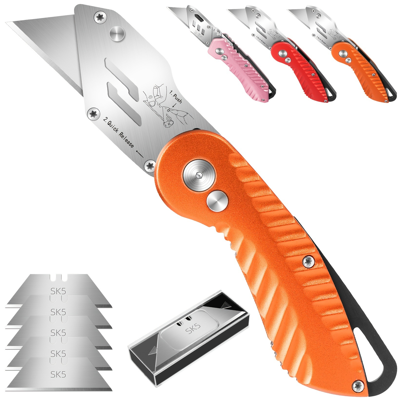 Folding Utility Knife Razor Knife Extra 10 Blades Included - Temu