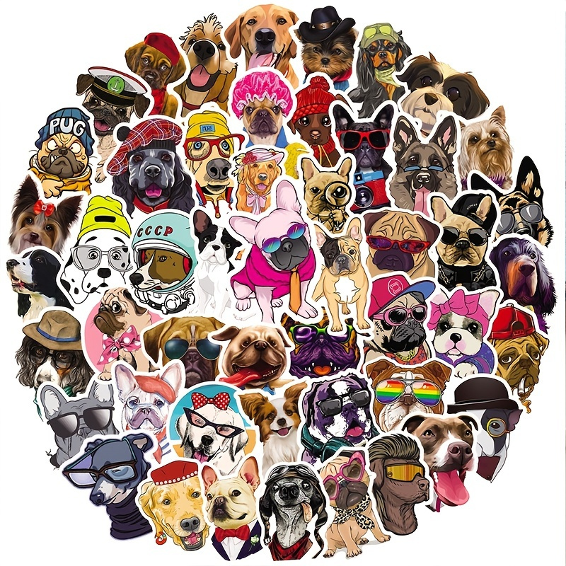 50pcs Waterproof Dog Stickers Cute Dog Stickers For Adults Teens Kids